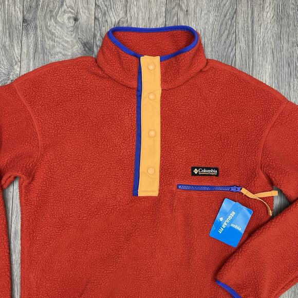Columbia 1/2 Snap Jacket Size Small Mens Red Orange Helvetia $85 - Picture 6 of 12